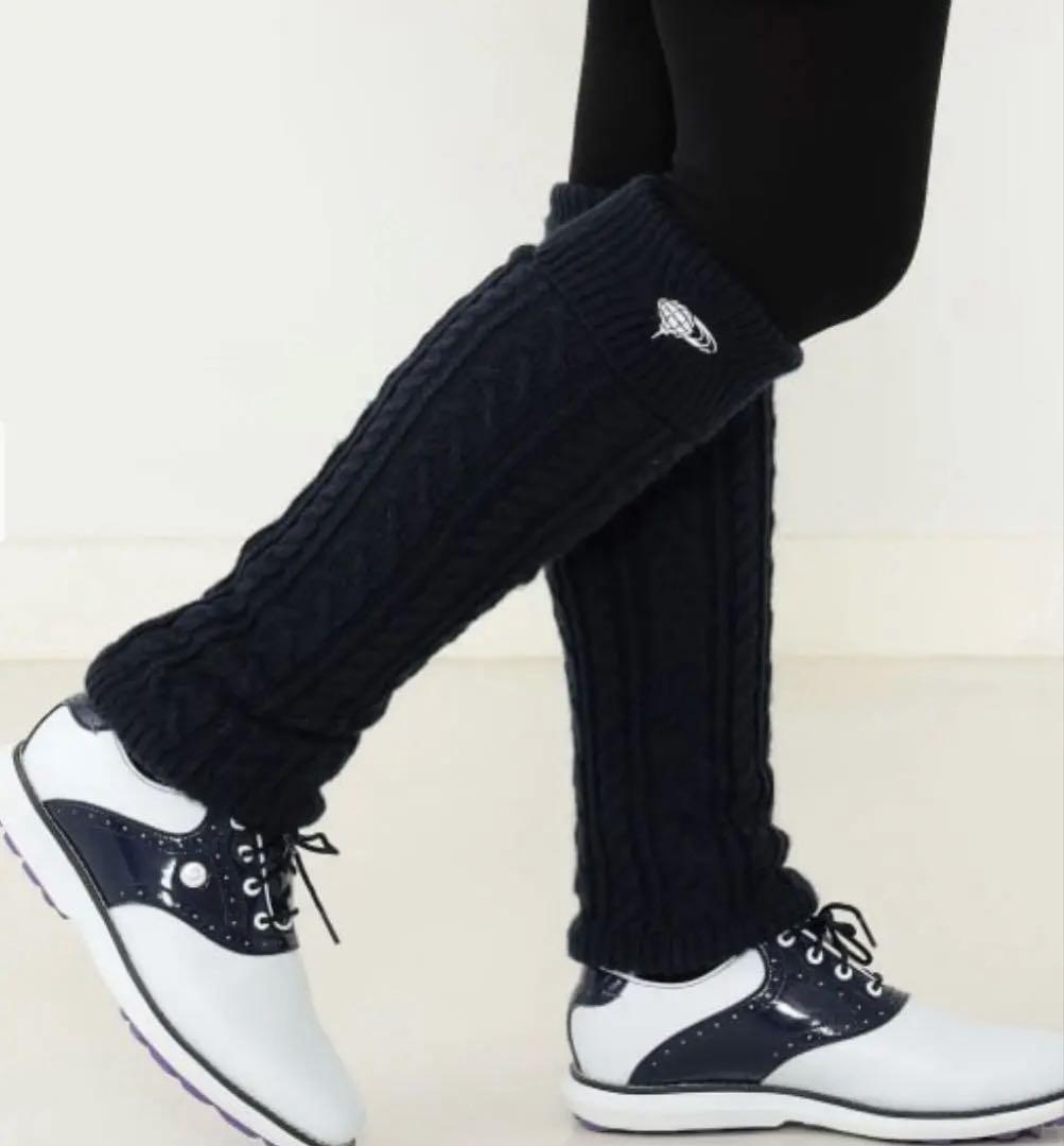 新品 ビームスゴルフ　ケーブルレッグウォーマー レディース ネイビーNAVY