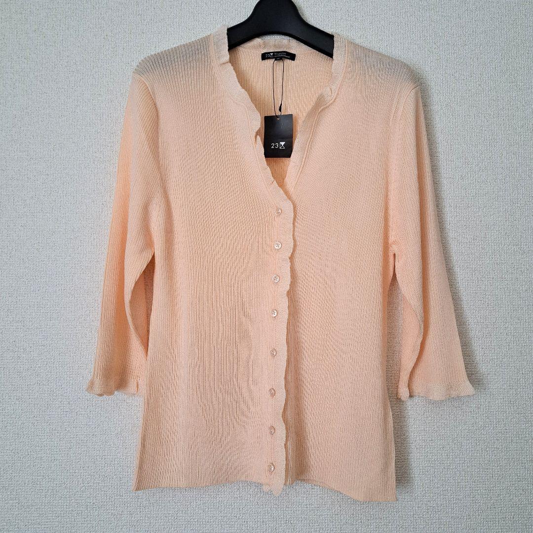 ★未使用★23区L(大きいサイズ) フリルサマーニット46★L・LL・XL・2L
