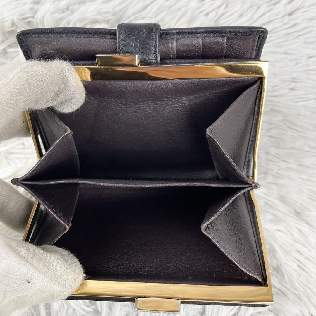 【ファッション通販】の商品をすべて LOEWE 極美品 レザー 金具 アナグラム ホック がま口 折り財布 小物