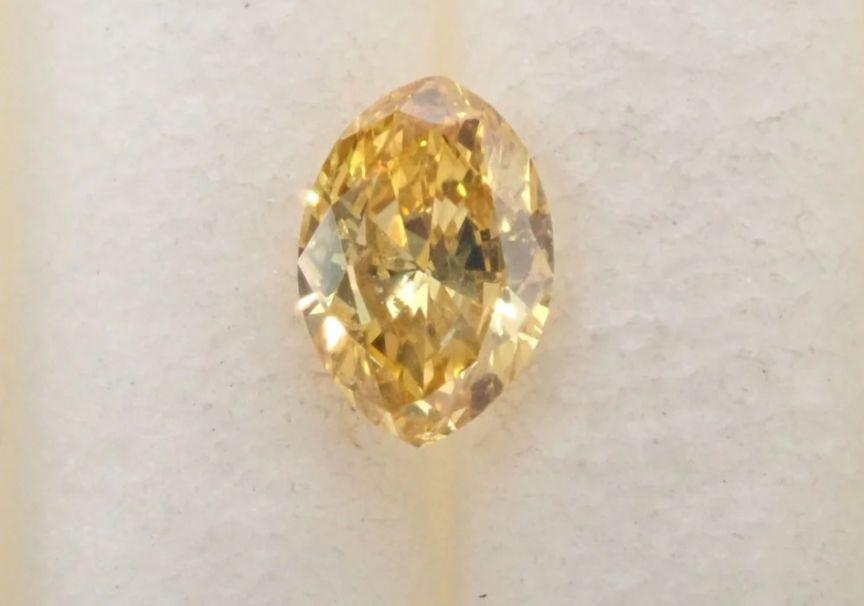 品質保証書＆ソ付FANCYDEEPYELLOWダイヤモンドSI2 0.081ct