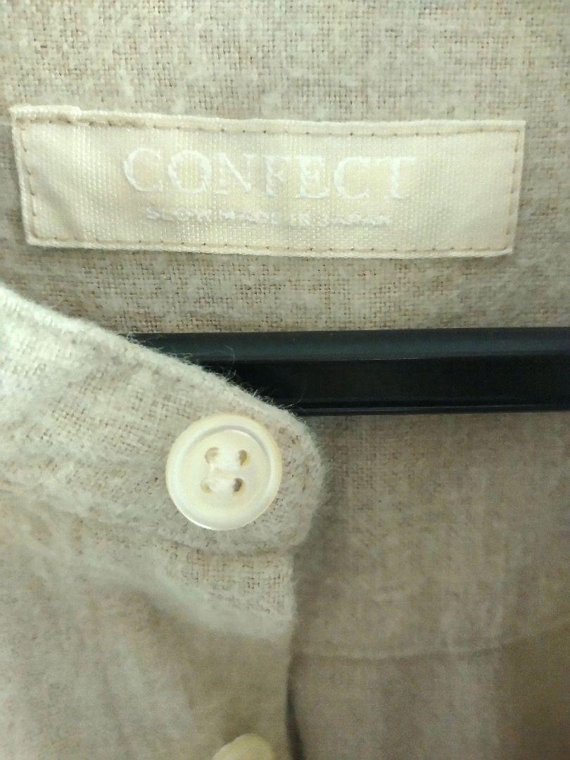 希少 confect リネンバンドカラーシャツ サイズ6 XL オーバー