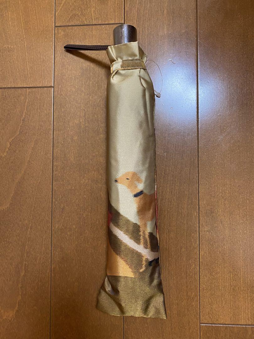 【甲州産 ほぐし織】女性と犬柄と風車 高級折りたたみ傘 雨晴兼用傘 日本製
