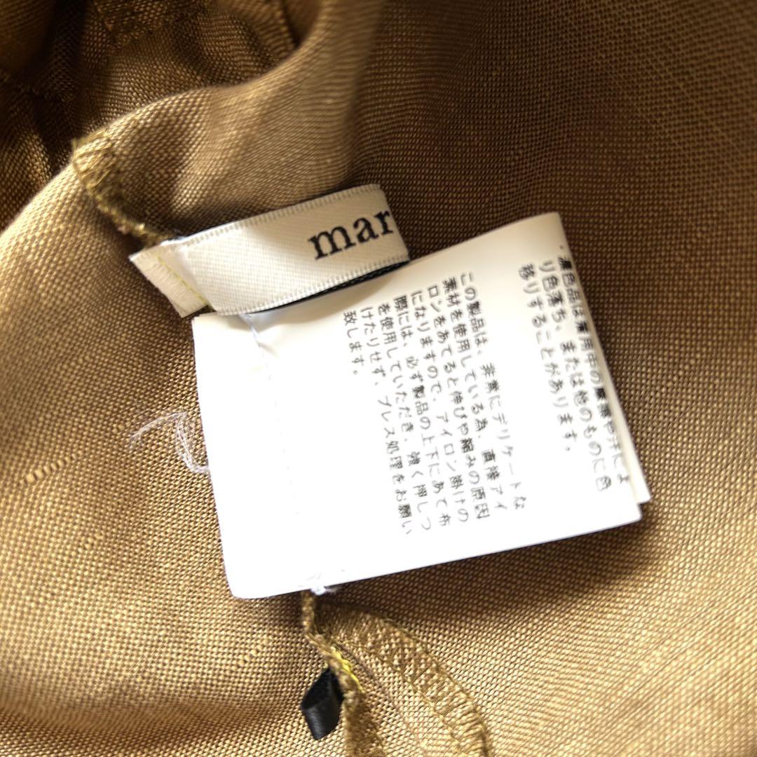 極美品 22/SS マルモア リネンラフブラウス 麻 羽織 手洗い可能