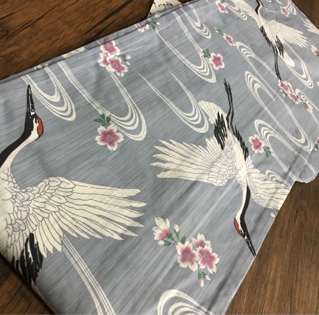 ☆新品☆鶴の快晴☆綿麻浴衣☆百貨店取扱浴衣☆高級浴衣☆モダン浴衣☆パープル☆ ☆新品☆鶴の快晴☆綿麻浴衣☆百貨店取扱浴衣☆高級浴衣☆モダン