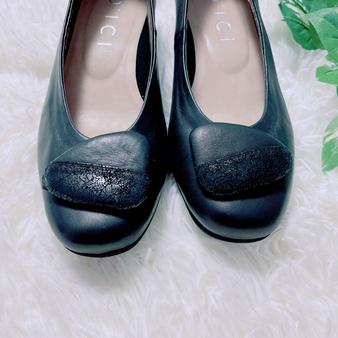 MODE ET JACOMO ブラック フラットシューズ 24cm 靴