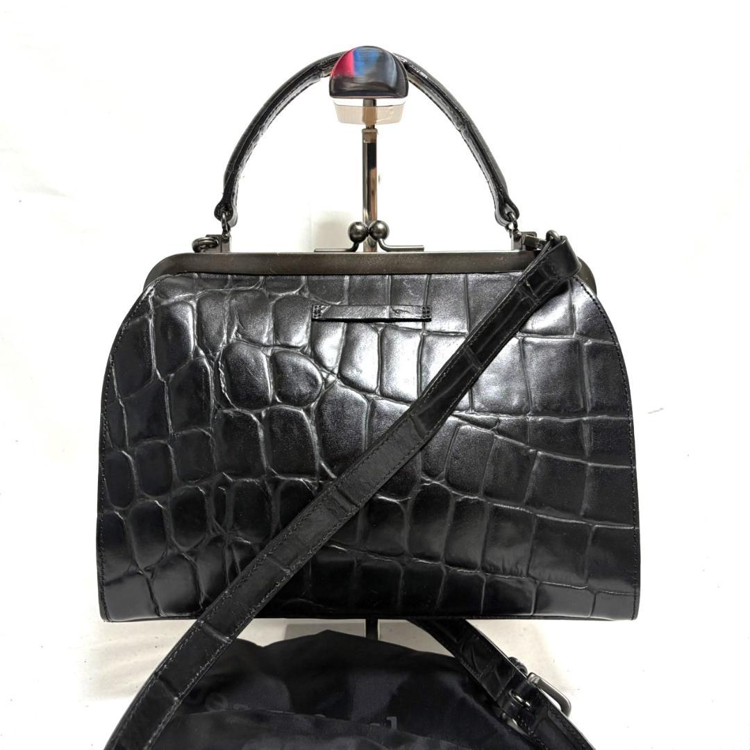 Jean Paul GAULTIER クロコ エンボス がま口 ショルダーバッグ