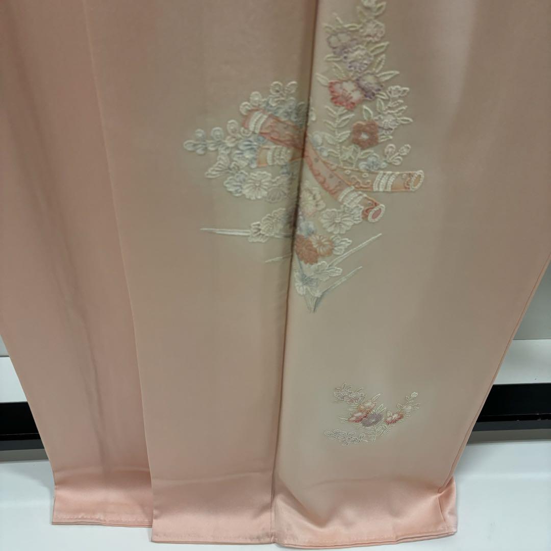 相良刺繍 裄65.5 紋無し 素敵なデザイン 付下げ 正絹 AK-3960