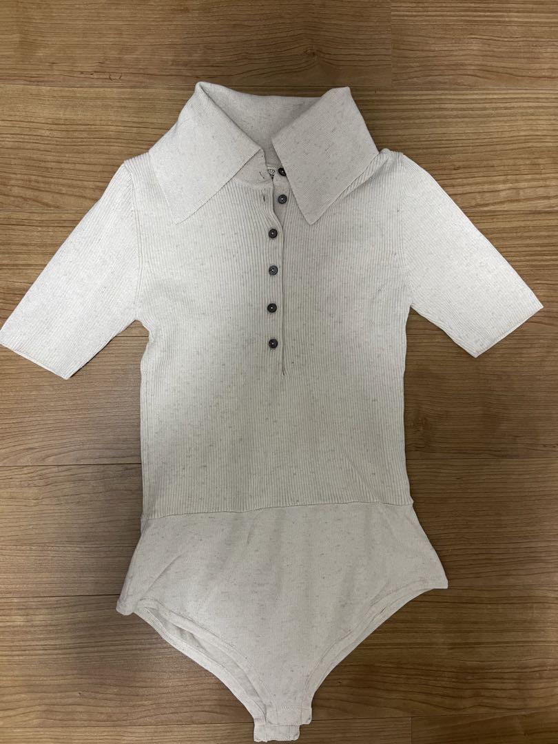 SeaRoomlynn リネンコンビ　HARF BODY スーツ　オフホワイト