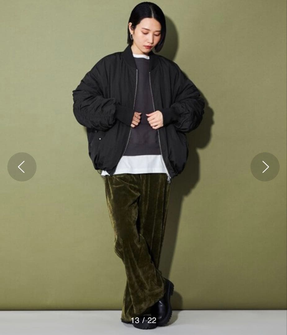 おいしい CITEN ソデシャーリング MA-1 ブラック SIZE CITEN 人気商品新作!