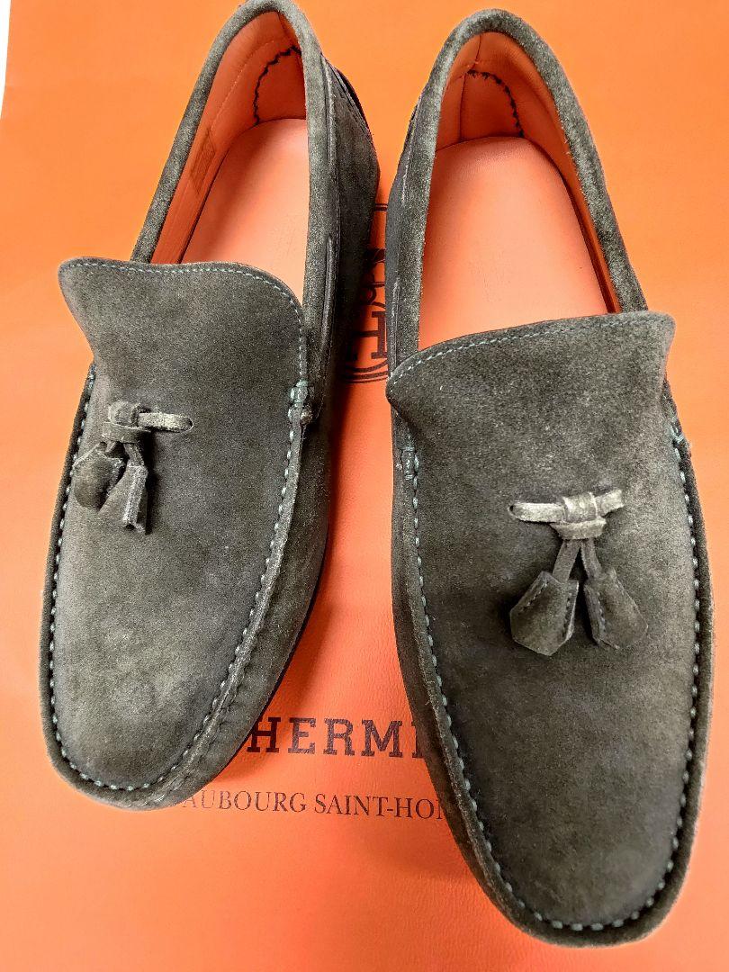 美品】エルメス メンズ靴 40 ドライビングシューズ 美品】エルメス メンズ靴 40 ドライビングシューズ