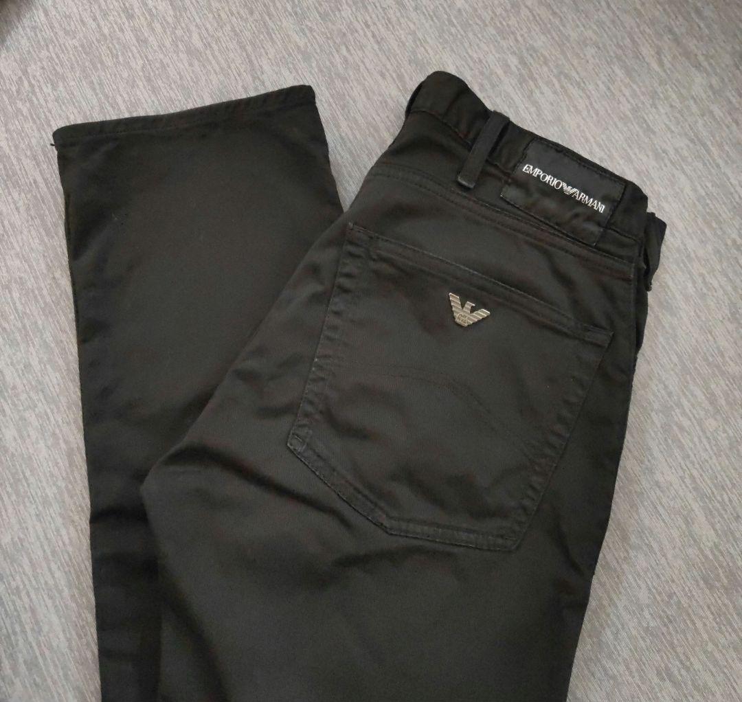 EMPORIO ARMANI ブラックパンツ スリムフィット EMPORIO ARMANI 】アルマーニ ブラックデニム スリムフィット29