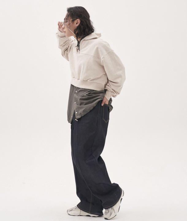 FEKETE WIDE STITCH LONG DENIM 8sCvx-m27088771173 セール得価