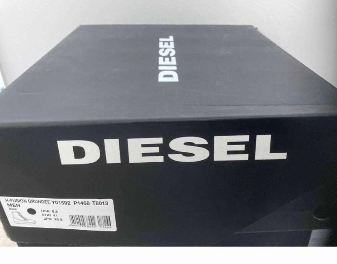 DIESEL ディーゼル　ブラック ジッパー付きブーツ　41 スニーカー　レザー