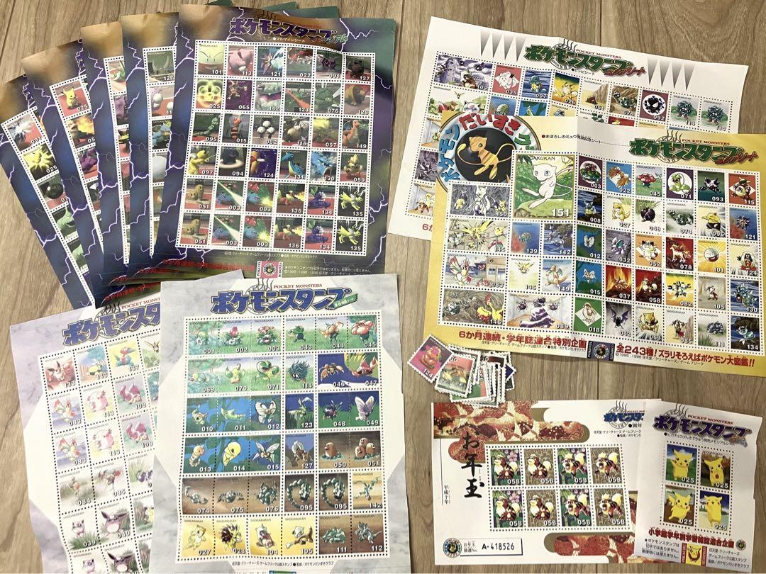 ポケモンスタンプ　大量まとめ　21シート　チラシ　当時物　希少品　ヴィンテージ ☆希少! トップ製菓☆ポケモンスタンプガム☆おまけ☆スタンプ