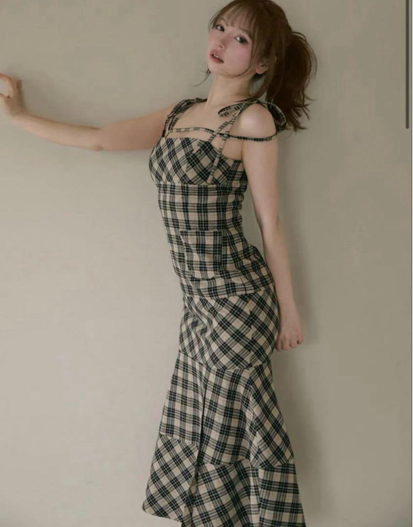 アンドマリー andmary Cecily check long dress