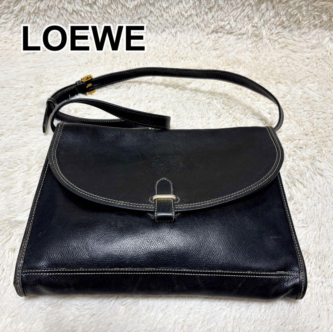 ロエベ LOEWE ビスネスショルダーバック アナグラム レザー
