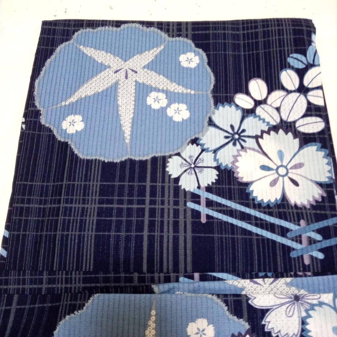 美品　撫松庵　浴衣　帯　かごバッグセット　紺色　朝顔　桜　綿100% 美品 撫松庵 浴衣 帯 かごバッグセット 紺色 朝顔 - メルカリ