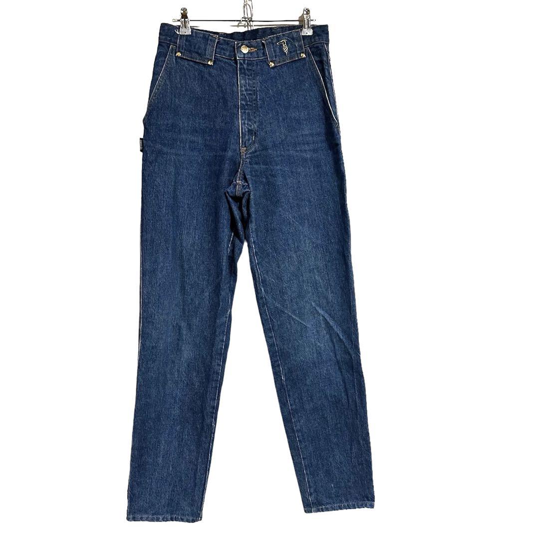 限定【80s-90s】TRUSSARDI デニム　トレンチコート　ロゴ刺繍　希少 80s - 90s TRUSSARDI ロゴ刺繍 デニム トレンチコート