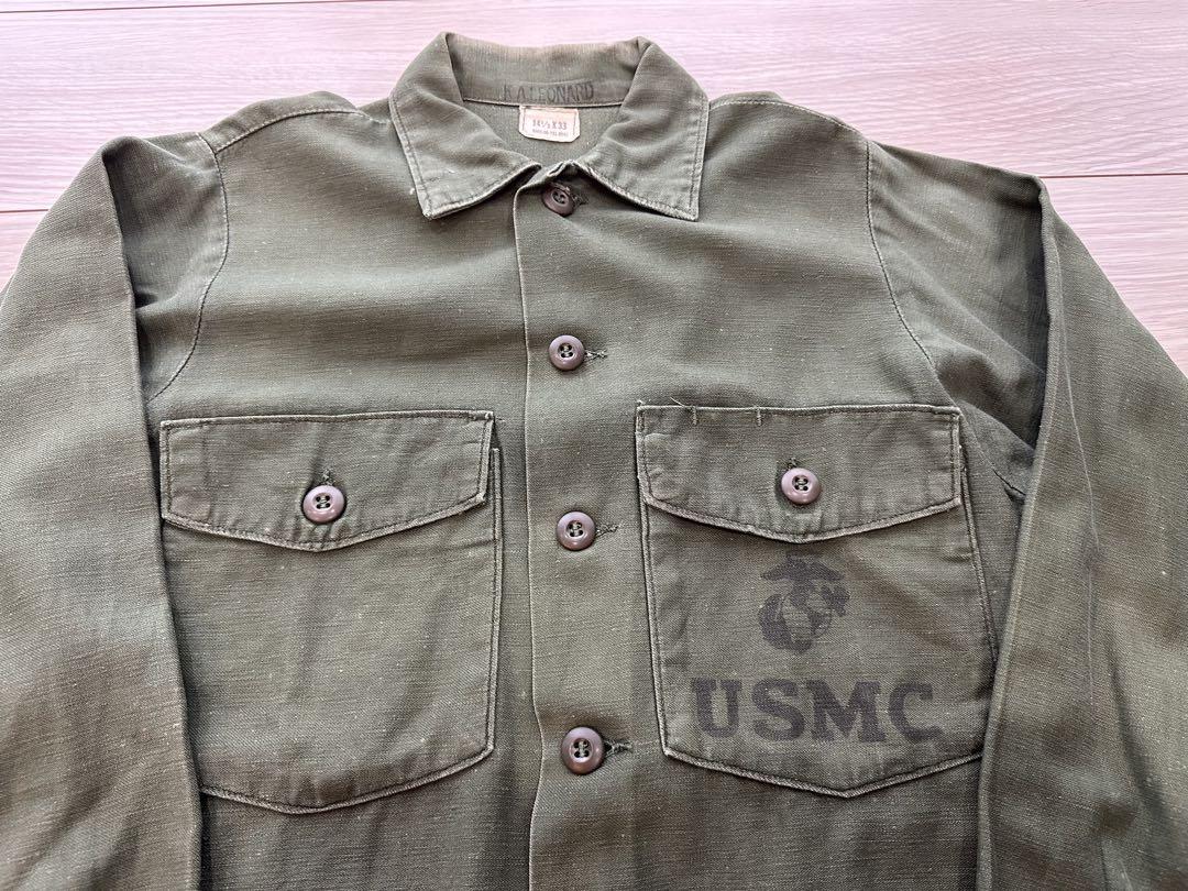 ✨ヴィンテージ✨アメリカ軍★OG-107ユーティリティシャツ★USMCステンシル before half century Vintages(ビフォーハーフセンチュリー
