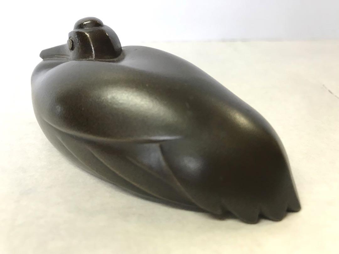 銅製:吉鶴置物(山本純民作) 工芸品