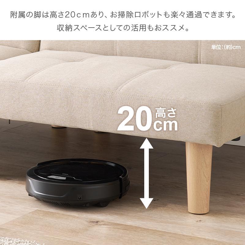4wayライトグレー◆ベッドカウチ分割も出来るリクライニングマルチソファベッド