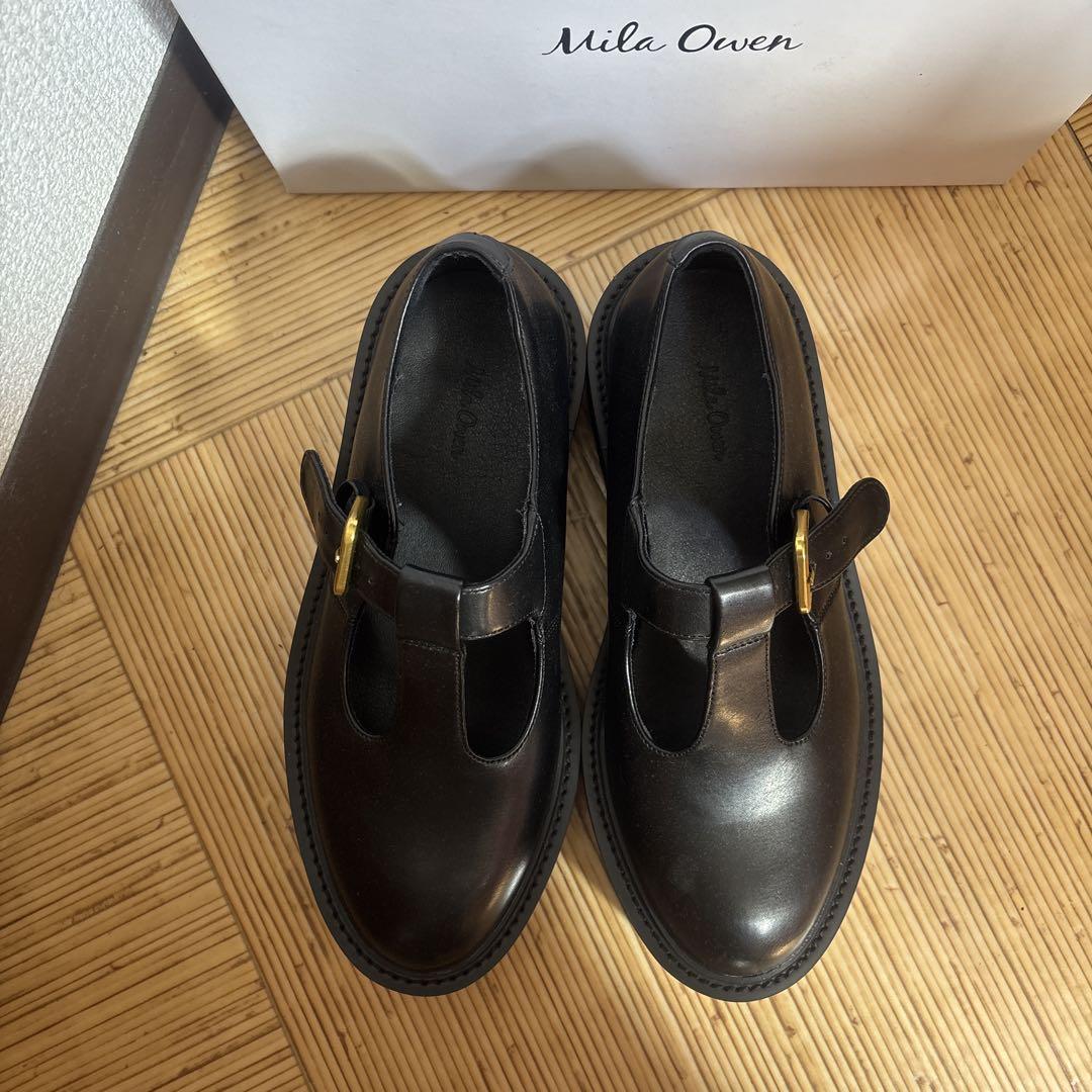 【ミラオーウェン】厚底Tストラップローファー