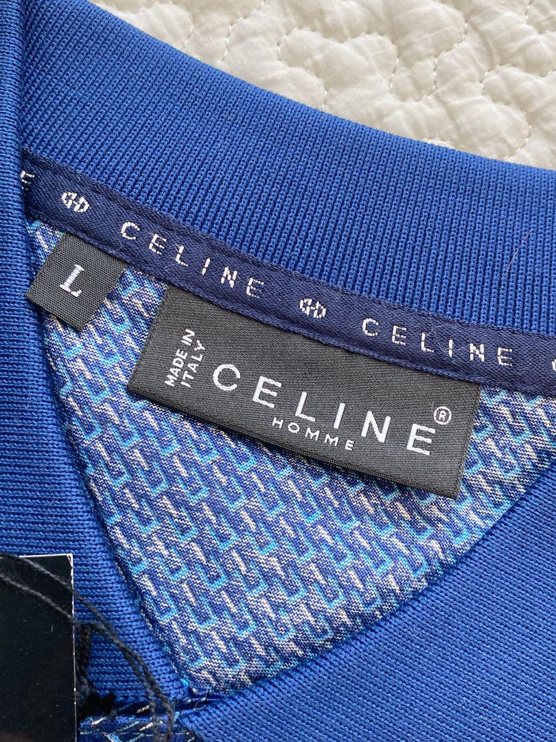 未使用 CELINE セリーヌ メンズポロシャツ ブルー