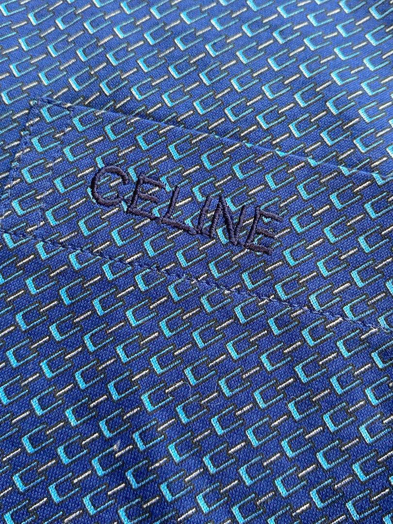 未使用 CELINE セリーヌ メンズポロシャツ ブルー