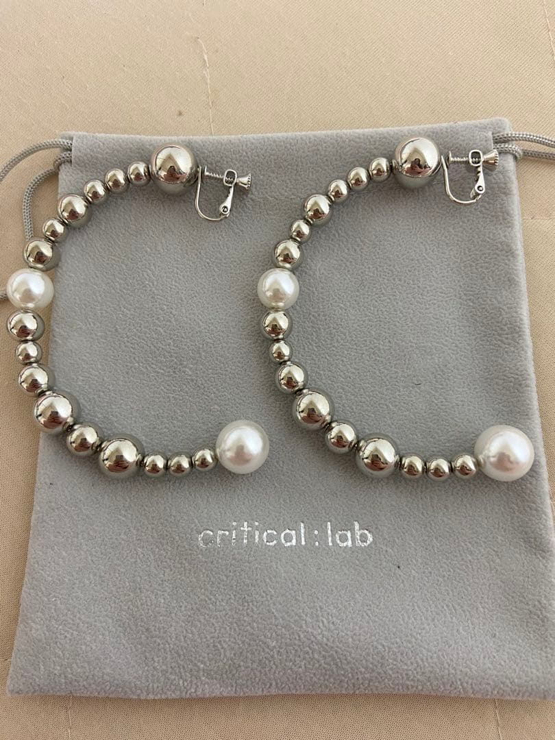 critical:lab フープイヤリング シルバー パール