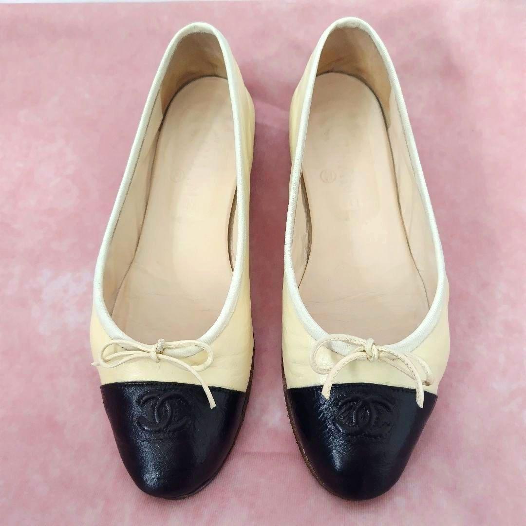 CHANEL【シャネル】ココマーク♡リボン バレリーナ フラットシューズ