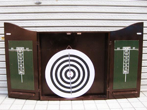 ダーツボード ウッドキャビネット セット W60×H70cm ハウス