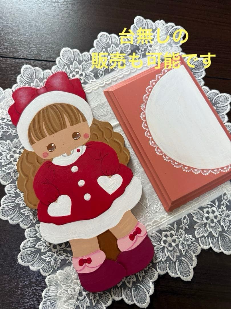 トールペイント作品　女の子の飾り物　2点 トールペイント作品 2点 トールペイン体験土曜日⁄トールペイント