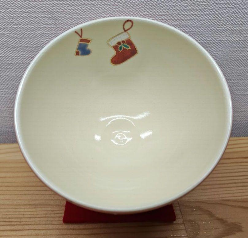 送料込【逢絢亭・新品】茶道具 茶碗 京焼 サンタの図 見谷福峰 紙箱入り