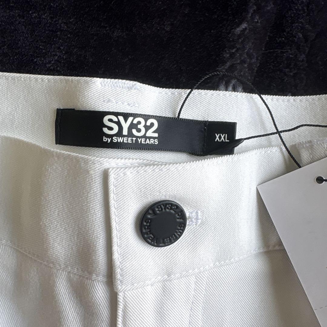SY32 ホワイト ゴルフパンツXXL