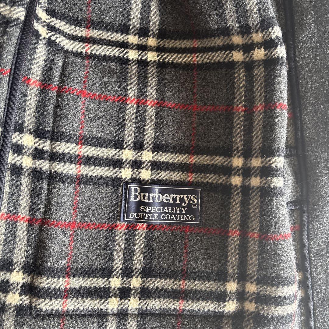 バーバリーBurberry グレー フード付きダッフルコート