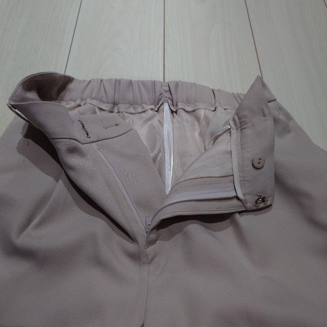RURIUE BOUTIQUE ノーカラーフレアースリーブスーツ ピンクベージュ