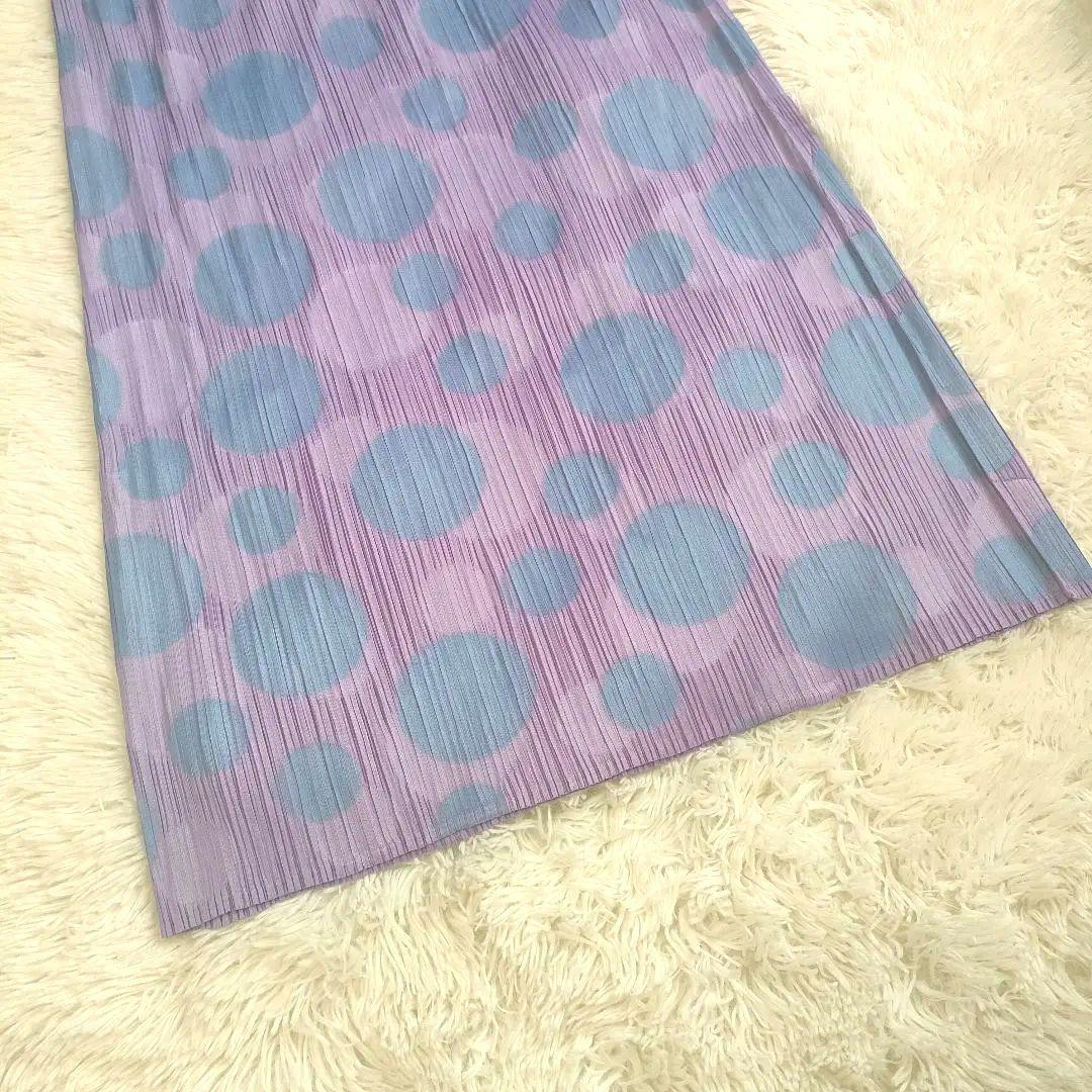 【希少】プリーツプリーズ　イッセイミヤケ　ドット柄　ロング　スカート　size5