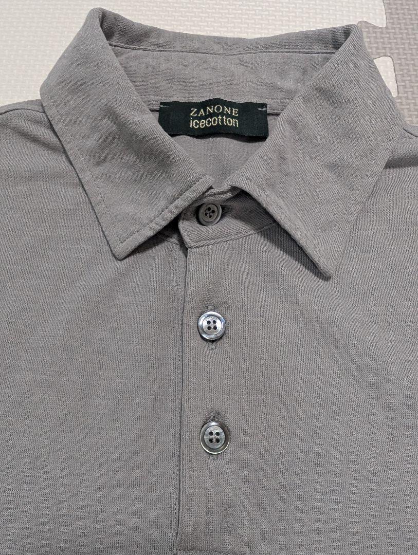 美品 イタリア製 ZANONE 46 icecotton ポロシャツ グレー 極美品】ZANONE ザノーネ アイスコットン ポロシャツ 46サイズ