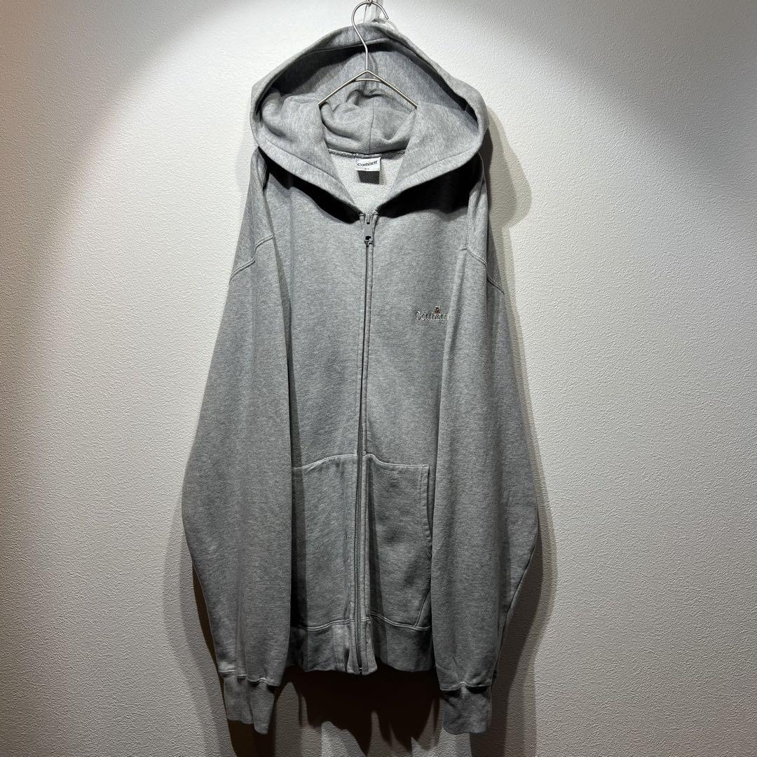 【US規格】希少 Carhartt ジップパーカー ビッグシルエット グレーXL