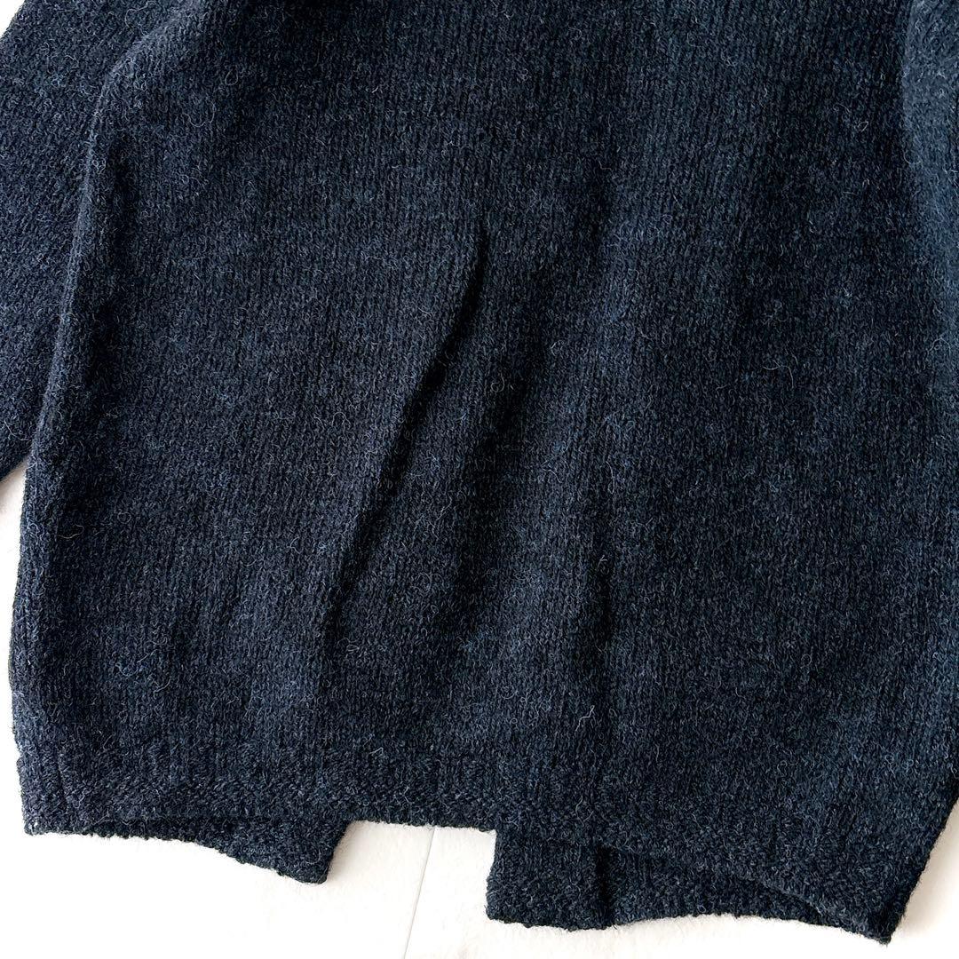 美品 45R シェットランドニットカーディガン ウール100% 2 M ブラック 美品 45R シェットランドニットカーディガン ウール100% 2 M ブラック