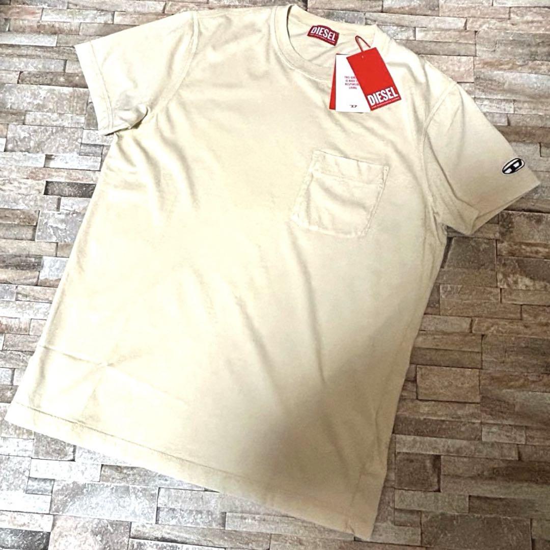 【新品】DIESEL ディーゼル／ミニオーパルロゴ ポケット付きTシャツ M