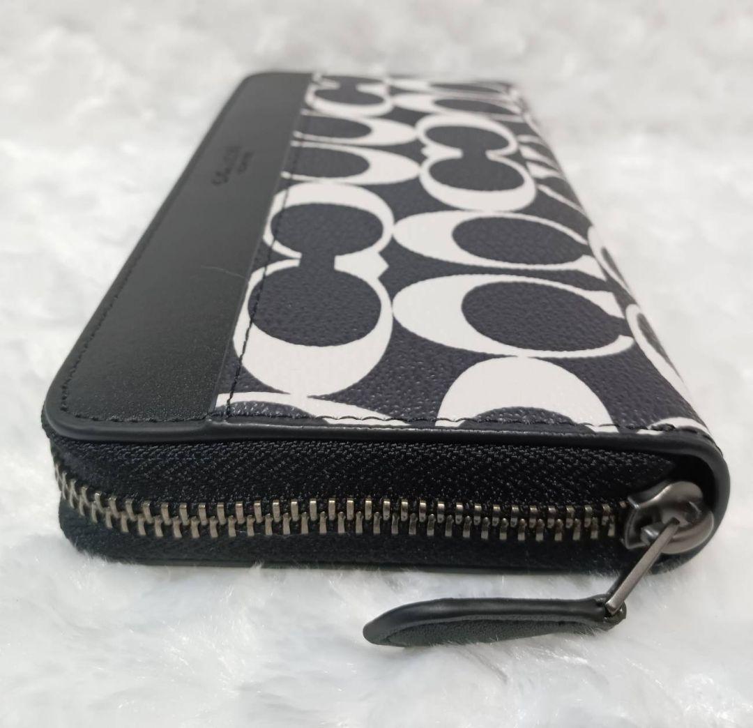 COACH 長財布 ブラックマルチ ライン