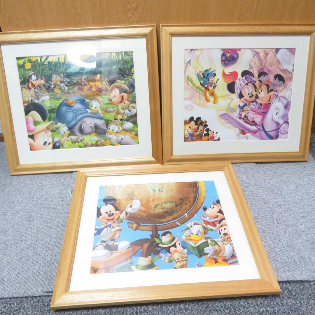 ディズニー　ポスター　額入り　アンティーク　置物　アート　ミッキー・ミニー