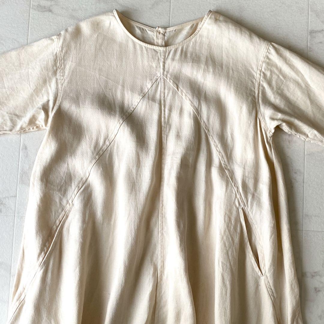 近年.定価4.4万.美品☆ビアズリー 麻100% テントワンピース