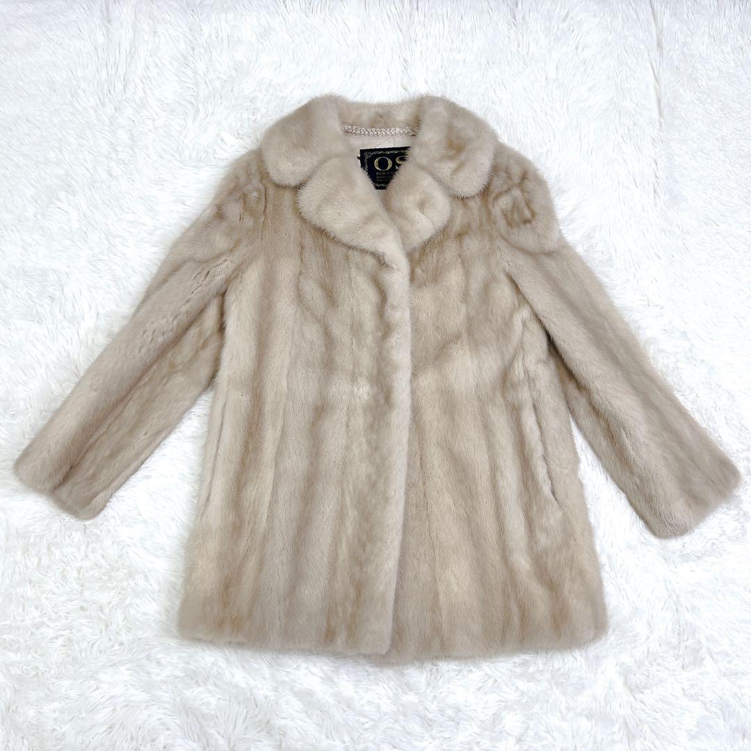 ✨ミンク✨ OS FUR FASHION ミンク 毛皮 コート ベージュ M - メルカリ