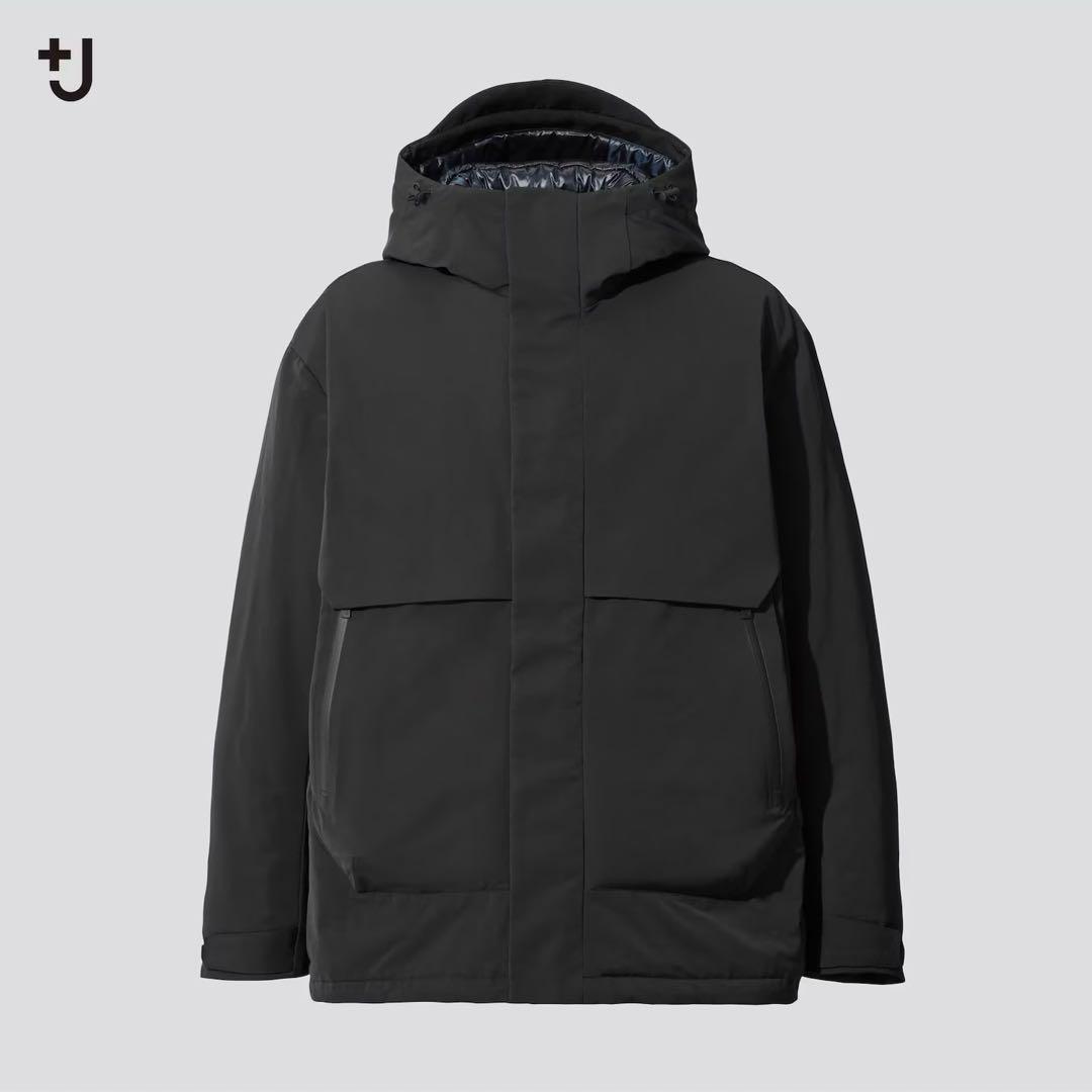 【希少】UNIQLO ＋J ハイブリッドダウンオーバーサイズパーカ　ブラック　M