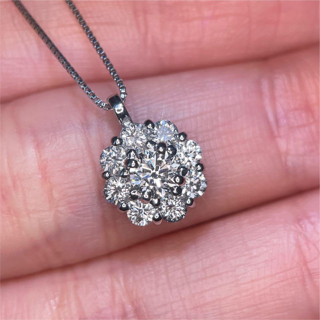 Pt900 Diamond 計0.802ct ネックレス