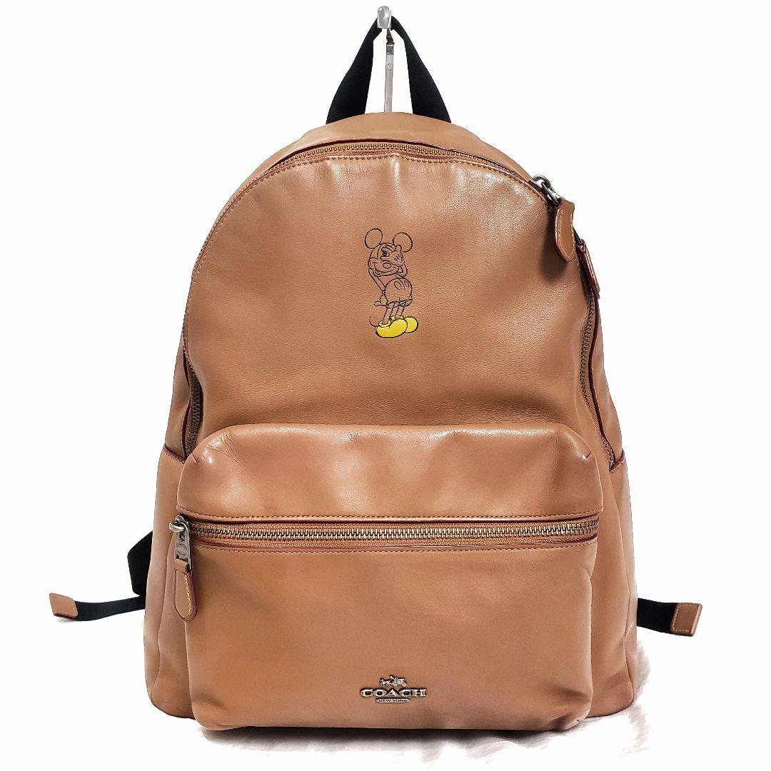 希少✨美品 COACH オールレザーバックパック ミッキーコラボ ブラウン