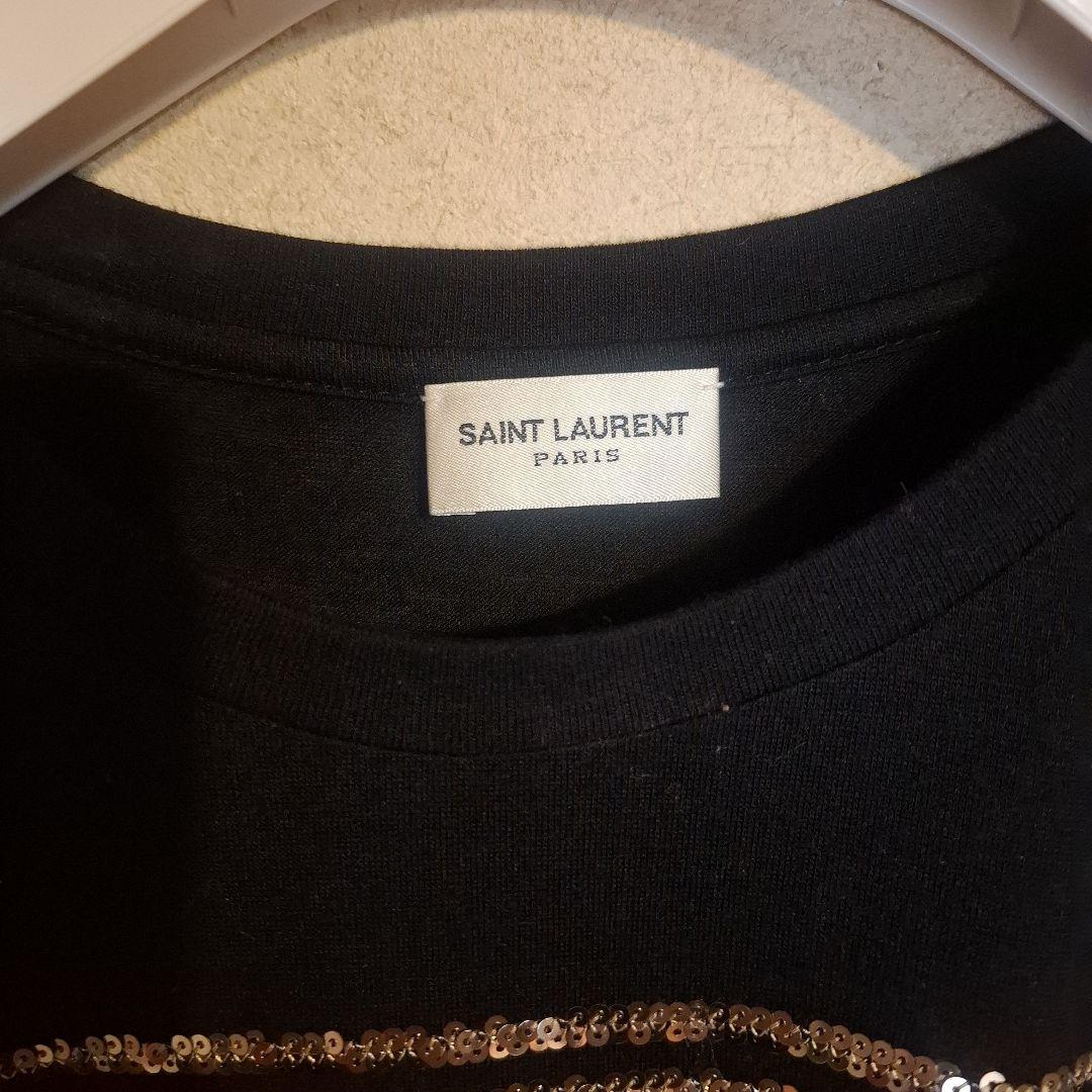 SAINT LAURENT スパンコール 半袖Tシャツ