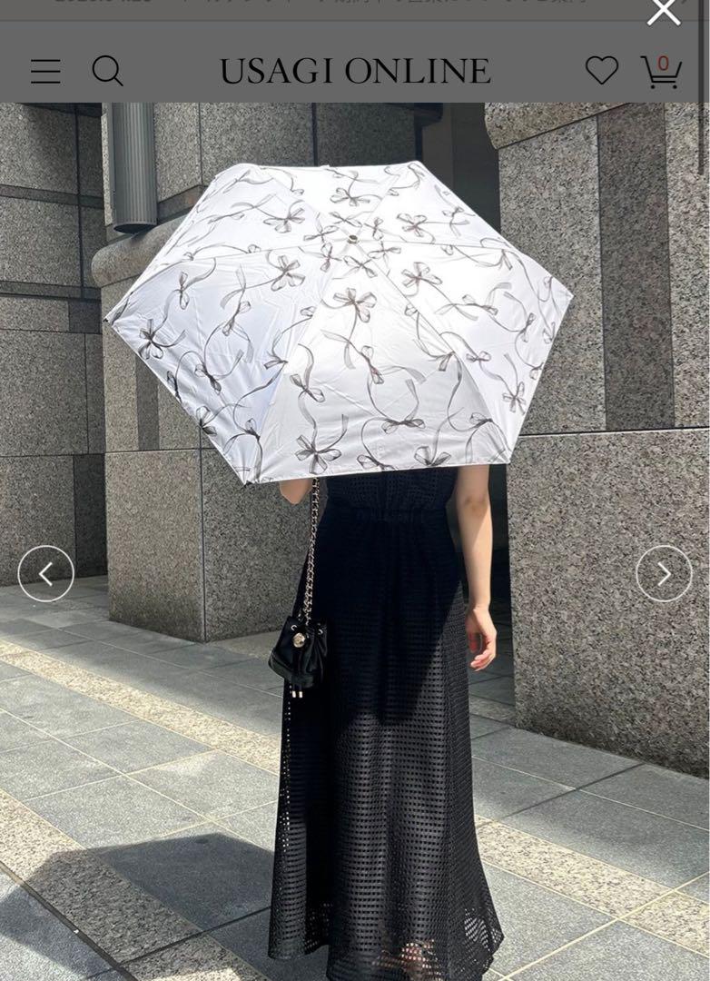 大人気新品 完売商品‼️スナイデルウサギオンラインリボン柄折りたたみ傘 日傘 小物